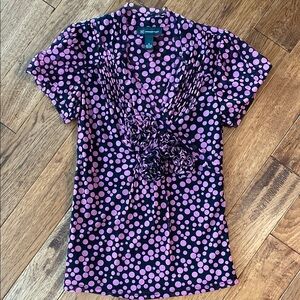 INC International Concepts black & PINK (not purple) sheer stretch blouse Blouse